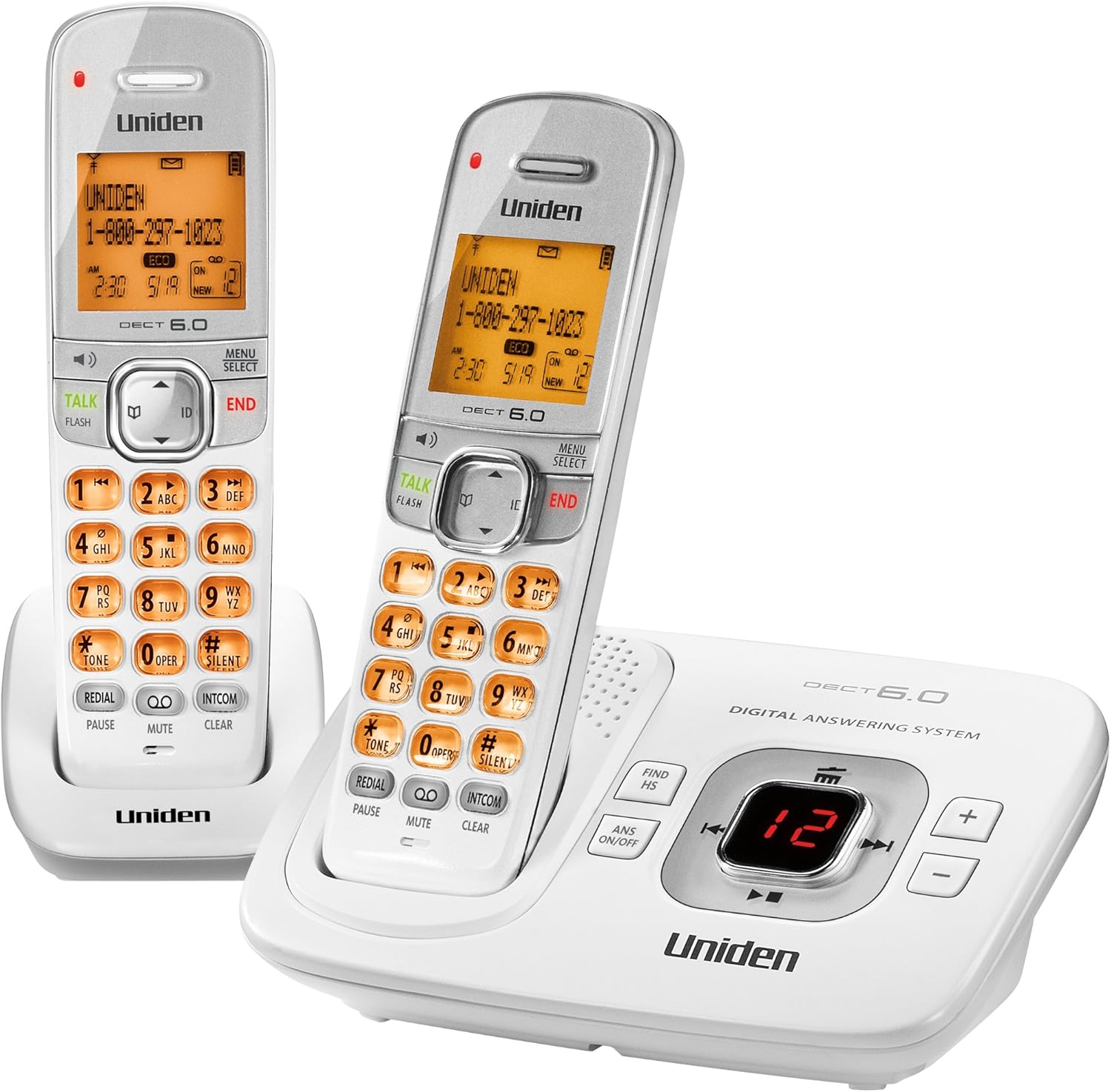 D17802W DECT 6.0 Expandable Cordless Phone with Digital Answering