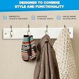 GlazieVault Coat Hooks Wall Mounted 2 Pack MDF Board Nickel Heavy Duty view 3