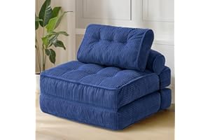 PulseFay Folding Sofa Bed, Convertible Foldable Chair Bed, Floor Couch for Adults, Comfy Floor Sofa Small Couches for Small Spaces, Navy Blue