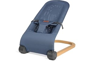 Jimglo Baby Bouncer, Portable Infant Bouncer Seat for Babies, Newborn Bouncy with Mesh, Foldable, Blue