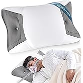CPAP Pillow for Side Sleeping, Sleep Apnea Pillow for All CPAP Masks Users to Reduce Air Leaks & Masks Pressure, Memory Foam Pillow with Cooling & Breathable Pillowcase for Side Back Sleeper