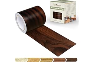 Besezx Wood Grain Repair Tape, 2.4" X15', Self Adhesive Wood Grain Repair Patch for Tables, Chairs, DIY,Baseboards, Doors, Windows, Floors and Furniture Renovation.（Brown）