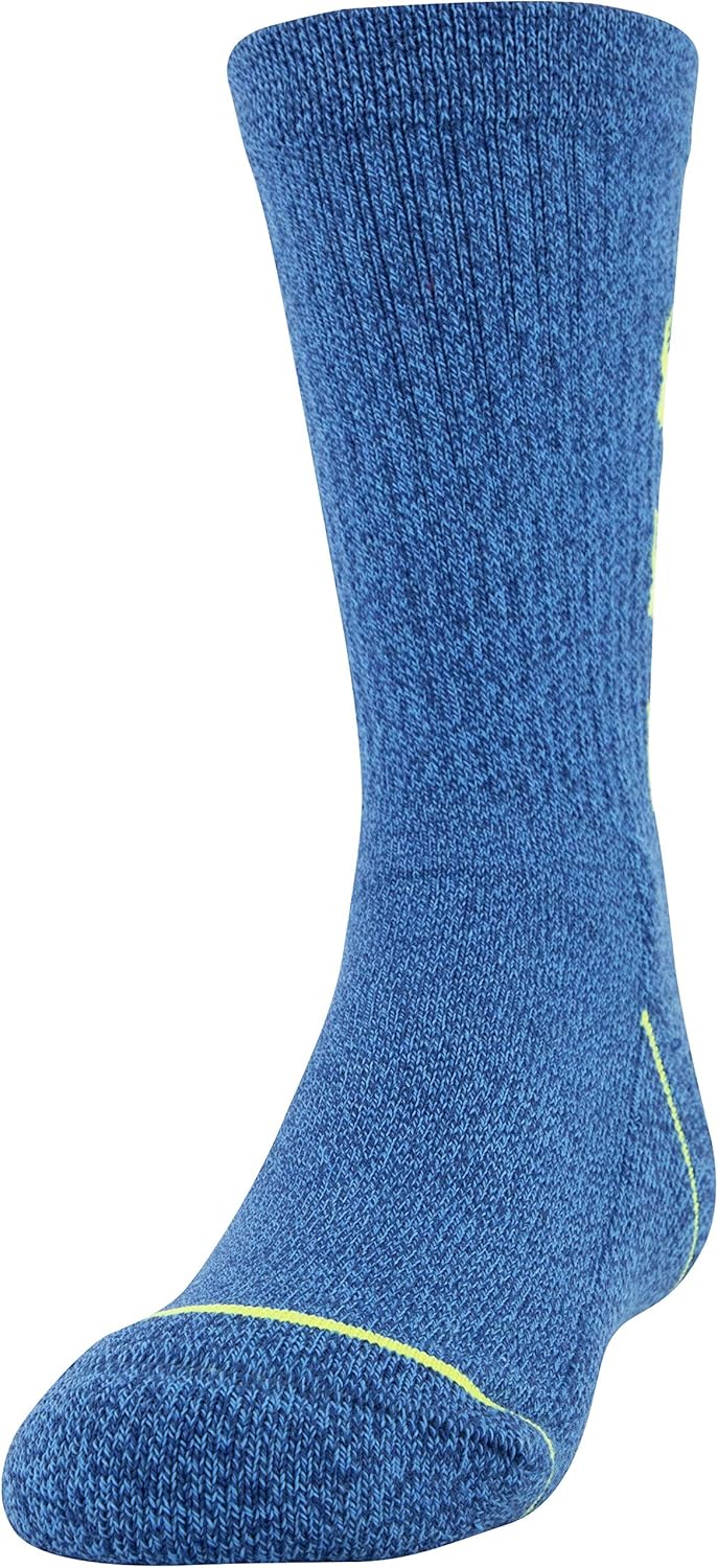 Under Armour Youth Phenom Crew Socks, 3-Pairs, Graphite Blue/Halo Gray, Shoe Size: Youth 13.5K-4Y: Sports & Outdoors