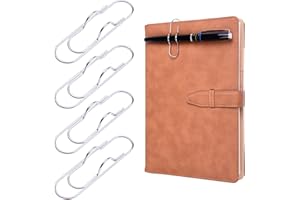 Wisdompro Pen Clip, 12 Pack Stainless Steel Pencil Clip Holder for Notebook, Books, Journal, Clipboard, Paper, etc. - 2.6 x 0.7 inch (Silver)