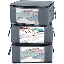 ABO Gear Storage Bins Storage Bags Closet Organizers Sweater Storage Clothes Storage Containers, 3pc Pack