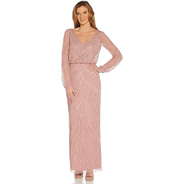 Amazon.com: Adrianna Papell Women's Beaded Long Gown, Biscotti, 4 : Clothing,  Shoes & Jewelry