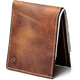 Main Street Forge Bifold Leather Wallet For Men | Made in USA | Mens Bifold Wallets | American Made | Tobacco Snakebite Brown