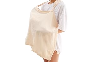 EERKEOD Muslin Nursing Cover for Travel Baby Breastfeeding, Muslin Cotton Privacy Nursing Cover, Feeding Cover for Mom Breathable, Multi-use Nursing Apron,Nursing Scarf, Baby Shower for Boys & Girls Gifts