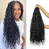 Vustbeauty 9 Packs Boho Box Braids Crochet Hair 18 Inch Goddess Box Braids Crochet Hair With Curly Ends Synthetic Bohemian Br
