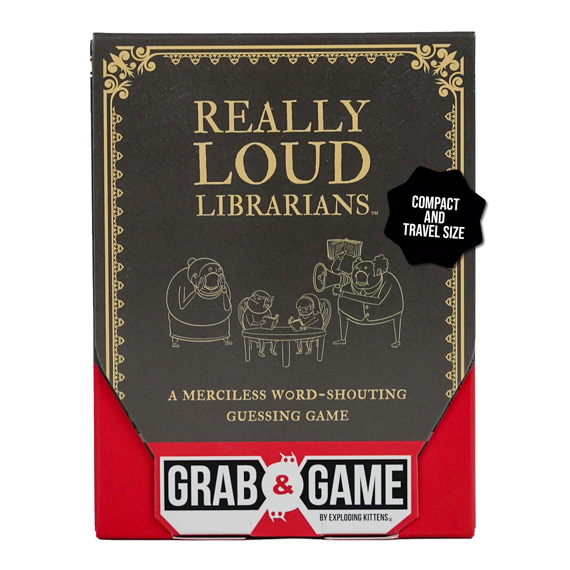 Exploding Kittens - Really Loud Librarians Grab & Game 2+ Players - Ages 8+ - 15 Minutes to Play - Travel Sized Word Shouting Game - Ideal for Party, Family Night, Kid and Adult