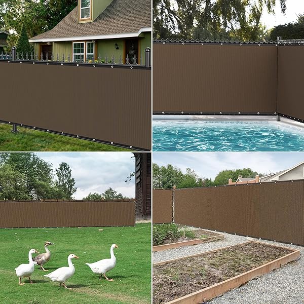 WINPULL BACKYARD PRIVACY FENCE COVER 6FT X 50FT FOR CHAIN LINK & WOOD FENCE, 95% VISIBILITY BLOCK OUTDOOR PRIVACY SCREEN FOR PATIO BALCONY YARD, BREATHABLE 170GSM HDPE MESH WITH REINFORCED GROMMETS