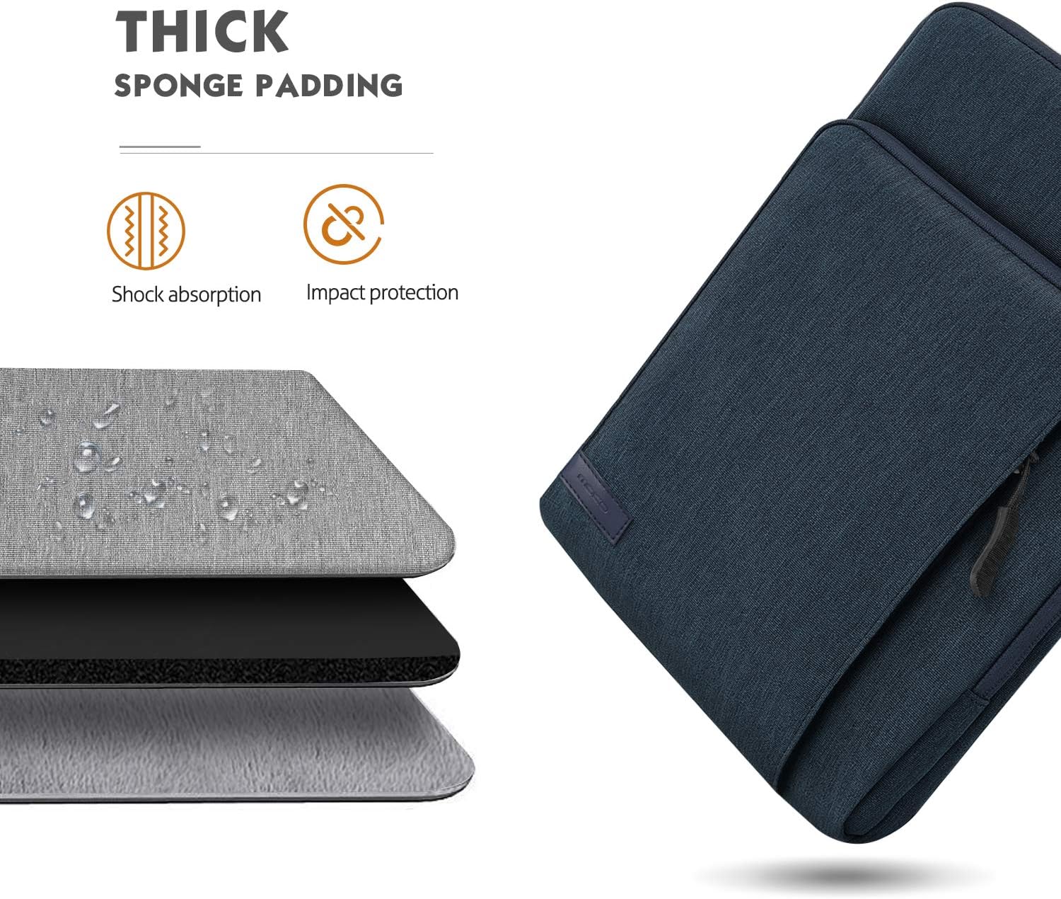 MoKo 9-11 Inch Tablet Sleeve Bag Carrying Case with Storage Pockets Fits New 11-inch iPad Pro M4/iPad Air M2 2024 - Image 5