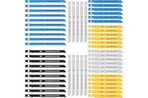 Abizarch 54Pcs Jig Saw Blade Set High Carbon Steel Assorted Saw Blades with U-Shank Sharp Fast Cut Down Jigsaw Blade Woodwork