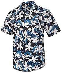 Mens Cotton Hawaiian Shirts Summer Short Sleeve