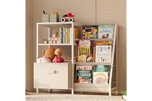 AOKITSINK Kids Bookcases Montessori Bookshelf Nursery Book Shelves And Toy Storage With Drawer Childrens Toddler Bookshelf Sturdy Metal Kid's Toy Storage Organizer For Kids' Rooms Playroom kindergarten