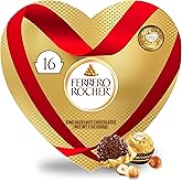 Ferrero Rocher Fine Hazelnut Chocolates, Valentine’s Day Heart Gift Box, 16 Piece Premium Chocolate for Gifting, 7 oz