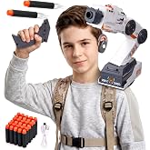 Arnbz Smart Robot Arm Tracking Blaster, Remote Control, 30 Foam Darts | Head-motion tracking, shoulder-mounted design, remote control, 23-ft range, 30 foam darts, auto standby