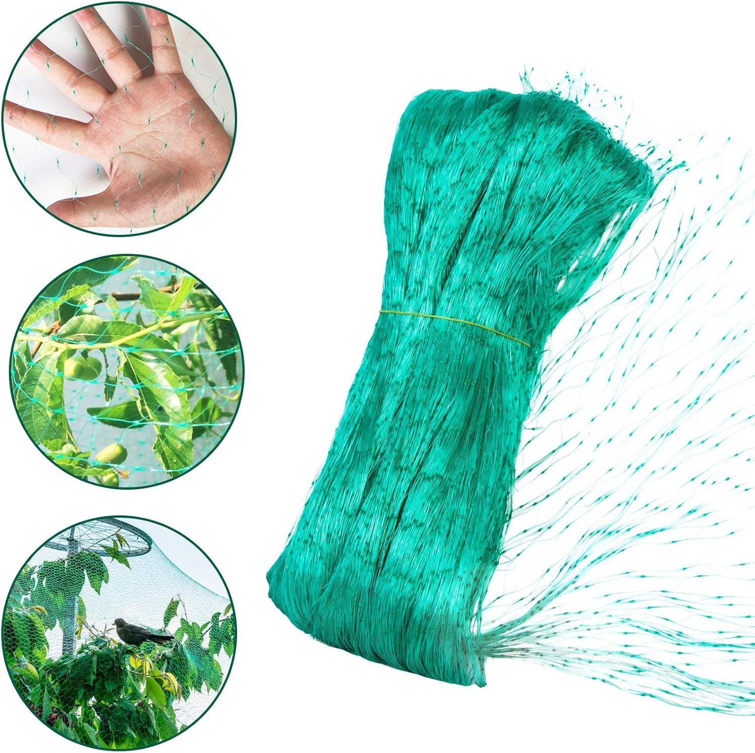 YHmall Bird Netting, 13 x 33 Feet Reusable Heavy Duty Fruit Tree Netting, Garden Netting Protect Fruit Trees Blueberries Plants and Vegetables from Birds and Animals (Green, 50 Pcs Cable Ties) : Garden & Outdoor