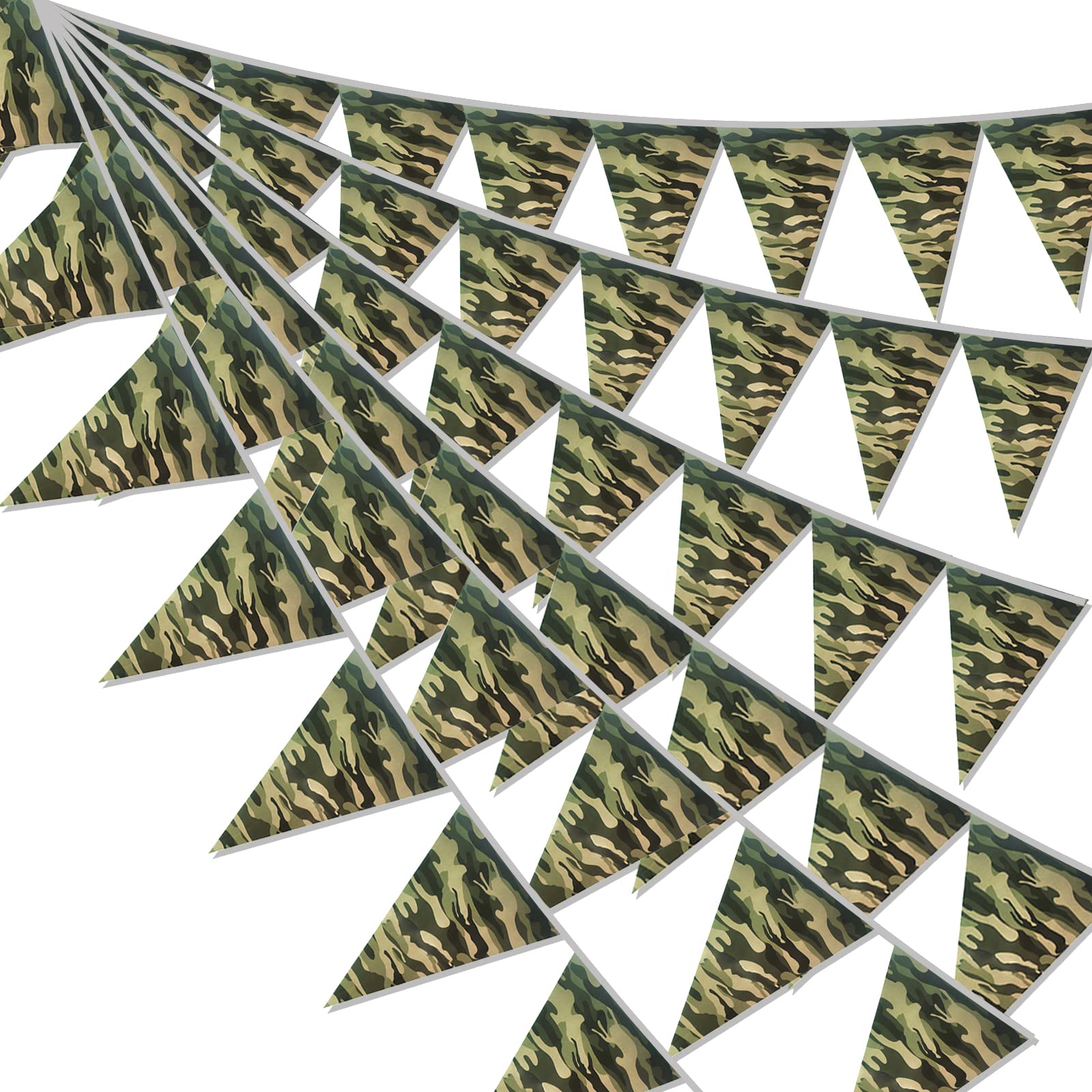 Photo 1 of 49ft Camo Pennant Flag Banner - Army Camo Triangle Flags for Birthday Party Decorations
