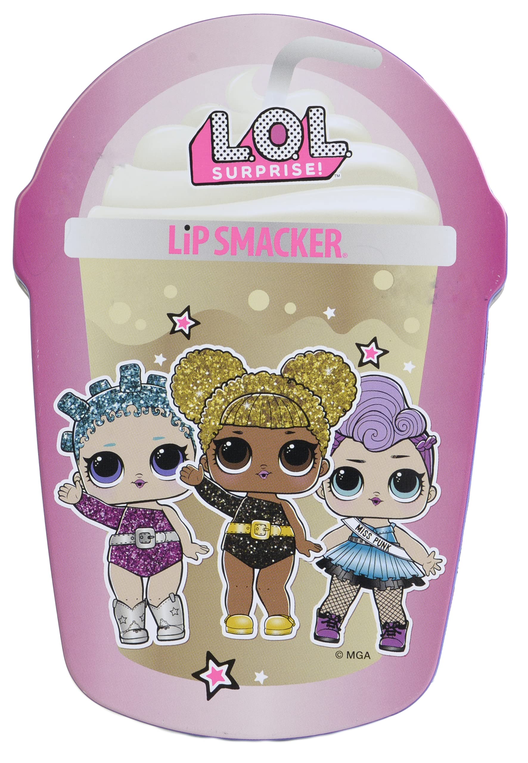 LOL Vanilla Frappe Cup 4PC Lip Balm Tin, assorted flavour Lip Balm Set for Kids, Trendy and Sparkling Tin Box with Lip balms for Girls, Gift for Girls