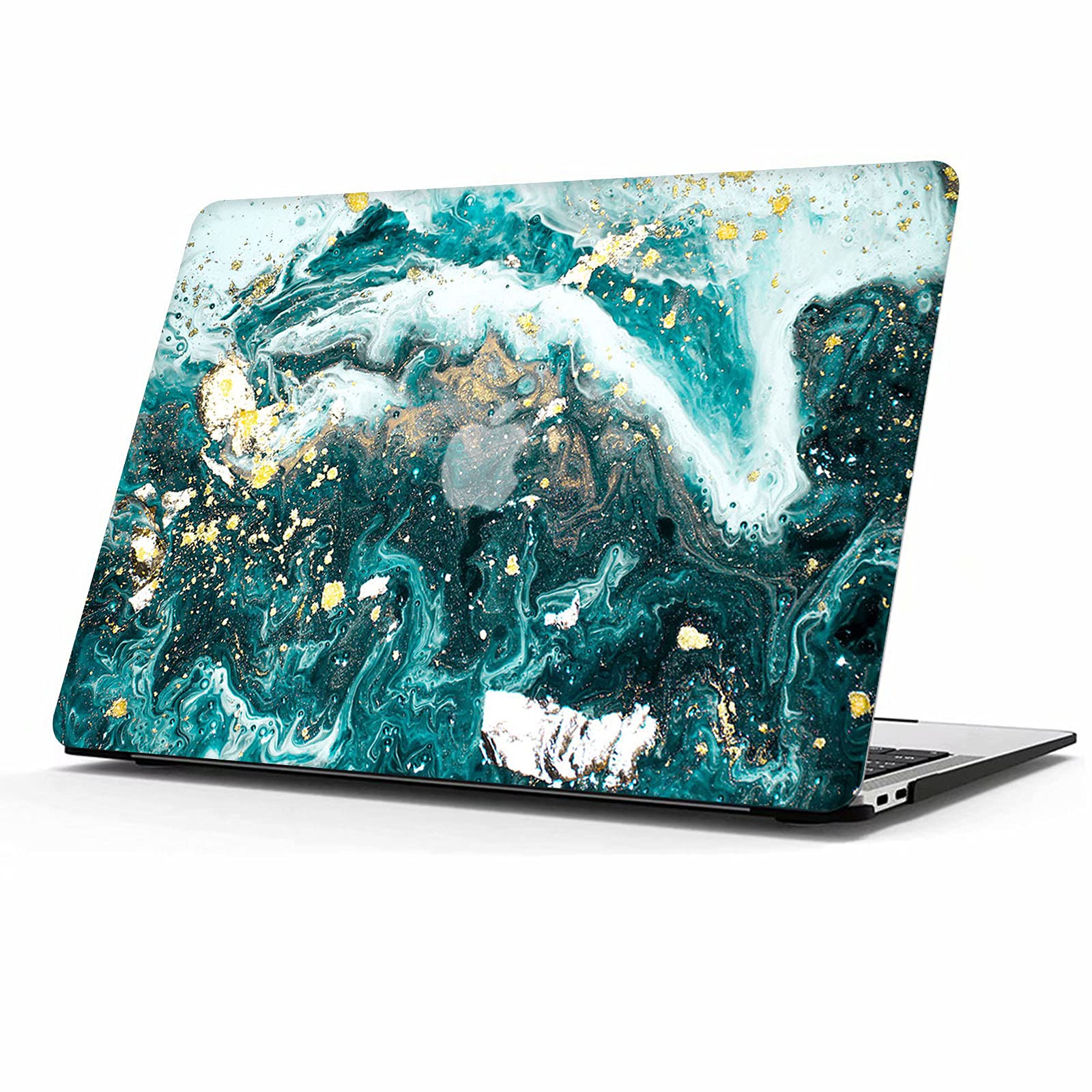 MOKASE Case Compatible with MacBook Air 13 Inch 2018-2021 A2337 M1 A1932 A2179 with Touch ID, Hard Plastic Rubberized Case for New Air 13.3" with Touch ID, Green Marble