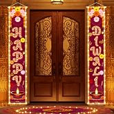 Lighted Diwali Decorations for Home Happy Diwali Porch Sign Banners for Deepavali Celebration Wall Door Indoor Outdoor Party Decor Decoration Ornaments