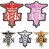 Custom Nurse Patch Embroidered RN Caduceus Symbol Iron-On or Sew-On for Uniforms Jackets Bags Hats and Accessories