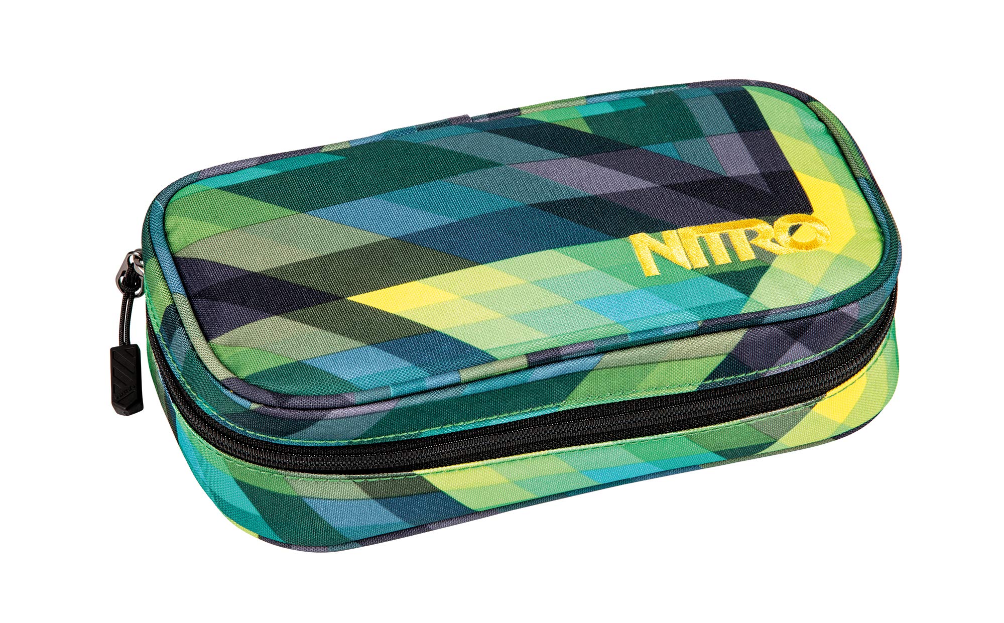 Nitro Pencil Case XL inkl. Geo Dreieick & Stundenplan, Federmäppchen, Schlampermäppchen, Faulenzer Box, Federmappe, Stifte Etui, Geo Green