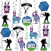 Video Game Hanging Swirls 41Pcs Llama Themed Birthday Party Decoration for Video Game Party Supplies Llama Theme Birthday Decor Favor