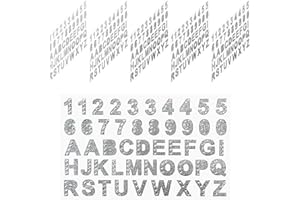 SHUNYINLAI 6 Sheets Self-Adhesive Letter Number Stickers, Sticky Alphabet Sticker with Gems and Rhinestone for Scrapbook, DIY