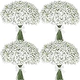 30 Pcs Babys Breath Artificial Flowers, 17.7" Real Touch White Gypsophila Bouquet, Fake Baby Breath Bulk for Wedding Centerpieces, Party, DIY Floral