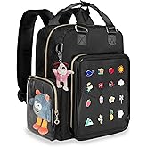Prokva Ita Backpack Pin Display Bag with Inserts for Pins, Cute Ita Bag for Anime Cosplay and Concert, Black (Patent Design)