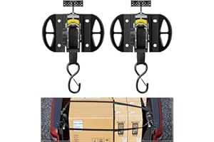PICURA 2PCS Retractable Ratchet Straps,Compatible with 2015-2025 Ford F150 Auto Retract Securing Strap,Integral Retractable Tie Down Straps for F250/F350/F450/F550,Retractable Truck Bed Ratchet Straps