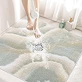 Square Shower Mats Non Slip: 32×32 Inch Large Anti Slip Shower Mats for Inside Shower with Drain Hole in Middle, Soft PVC Loofah Bath Mats for Shower for Elderly and Kids