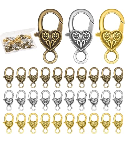 Amazon.com: Hicarer 80 Pcs Heart Lobster Claw Clasps Tibetan