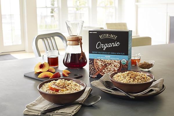BETTER OATS, RAW PURE AND SIMPLE ORGANIC, BARE, INSTANT MULTIGRAIN HOT CEREAL WITH FLAX, 11.8 OZ