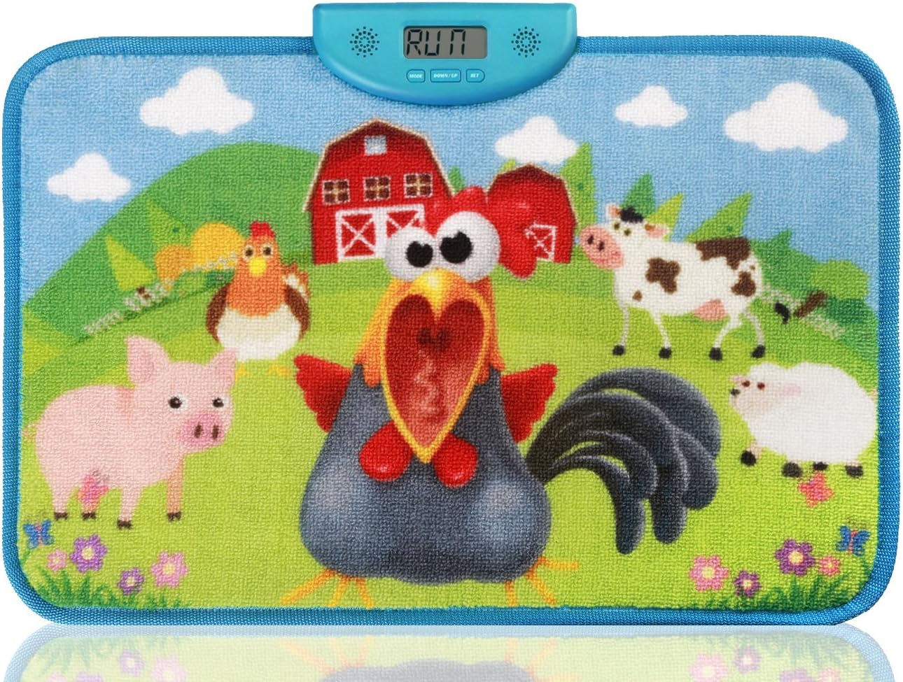 Cockrel Carpet Alarm Clock - Outabed - Stand or Run on the Carpet for 10 seconds to Disable Alarm - Encourage your Child to Wake Up Independantly