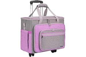 FINESUN Rolling Teacher Bag with Detachable Dolly Multifunctional Rolling Briefcase Wheeled Bag for Work,Teaching,Office,Craft