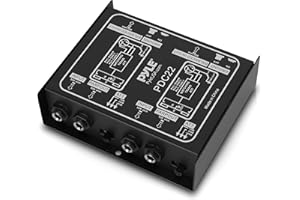 PYLE-PRO Premium Direct Injection Audio Box - Passive DI Unit Hum Eliminator w/ Input Attenuator to Connect Guitar & Bass - 1/4 Inch Impedance Transformer Connector to Balanced & Unbalanced XLR-PDC22 , Black