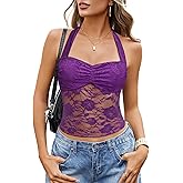 Avidlove Lace Tops for Women Sexy Going Out Tops Cute Halter Classy Tank Concert Outfits Y2K Top