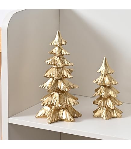 Amazon.com: Raz Set of 3 Champagne Gold Glittered Christmas Trees