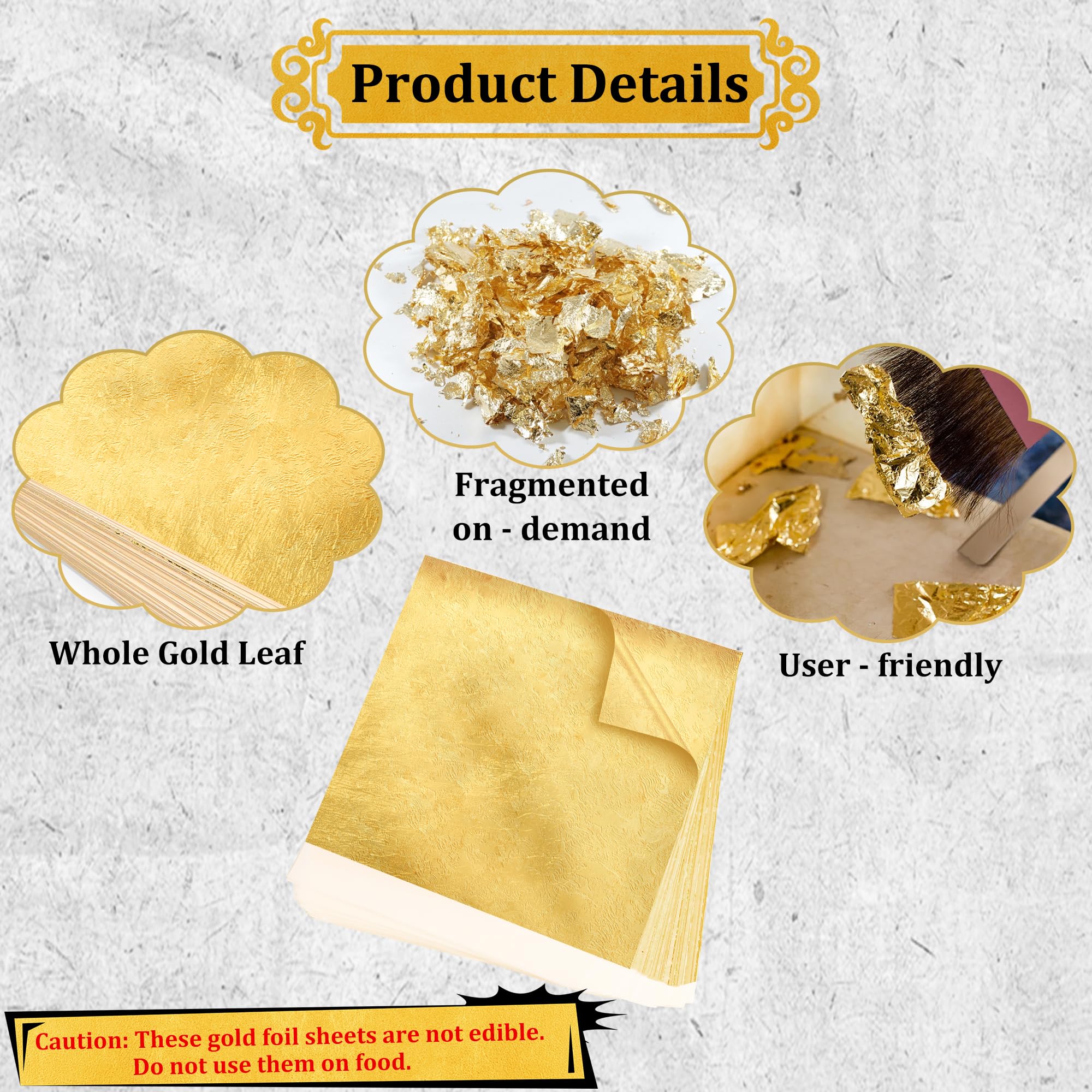 300Pcs Gold Leaf 5.1