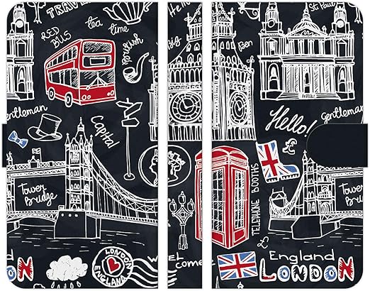Amazon Co Jp Ruuu Oppo Reno3 5g 手帳型 スマートフォン スマホ ケース カバー ロンドン イラスト 手書き風 イギリス イングランド 国旗 英国 街並み 景色 建物 赤 バス 家電 カメラ