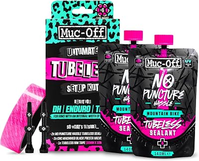 Muc Off Ultimate Tubeless Setup Kit Tubeless Rim Tape Valves Sealant Patches