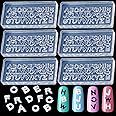 Cosmmap 6Sets 3D Letters Nail Art Silicone Molds, Transparent Mini Alphabet Nail Molds, A-Z Letter Resin Molds 26 Alphabets Mold for Women Girls Handmade Nail Art Charms Pendants Jewelry Making Craft