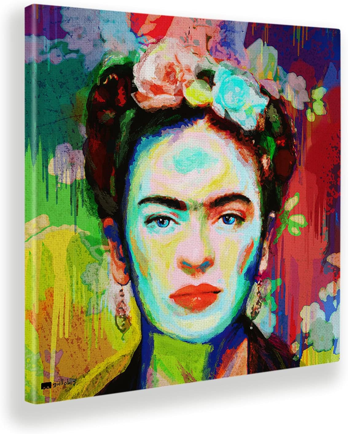 Giallobus - Paintings - Frida - Canvas - 19.68x19.68in - Ready to hang - Modern home paintings