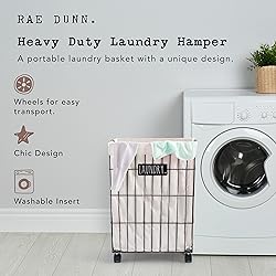 Rae Dunn Heavy Duty Laundry Hamper on Wheels