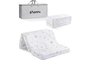 Trifold Pack and Play Mattress 38''x26''x1.5'', Pack N Play Mattresses Foldable Portable Crib Baby Mattress with Washable Cov