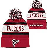 NFL Kids Youth 8-20 Official Primary Logo Jacquard Sport Knit Cold Weather Cuffed Pom Beanie Hat