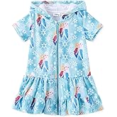 Disney Princess Frozen Stitch Marvel Minnie Girl Swim Cover Up Terry Cloth Swimsuit Coverup Zip-up Bathing Suit Wrap Hooded